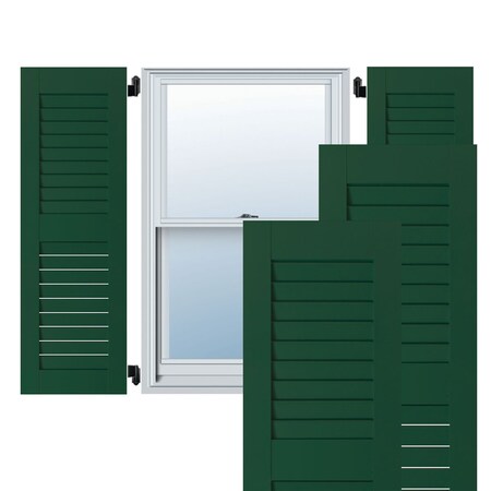 12W X 47H Exterior Real Wood Pine Open Louvered Shutters, Chrome Green PR